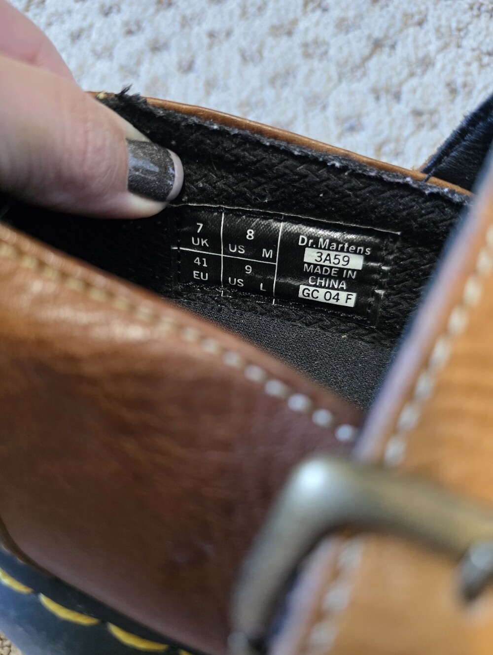 Vintage Dr. Martens Mary Jane Shoes with Yellow Stitching - Picture 8 of 9